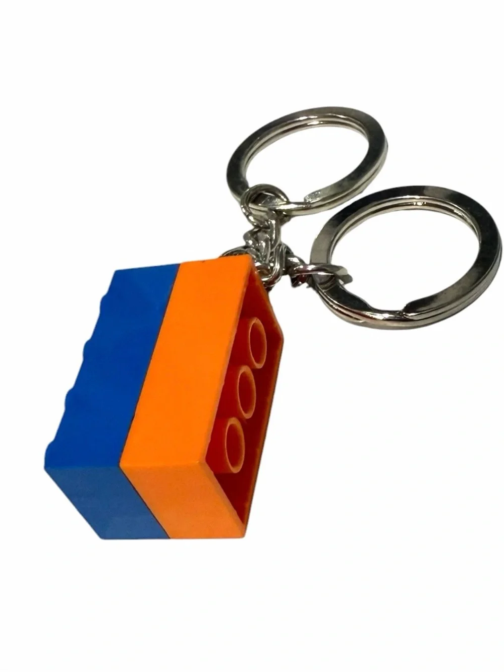 Double Lego Brick Keychain. NEW